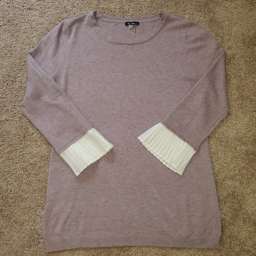 Vila Milano Wool-Blend Chiffon Sleeve Sweater